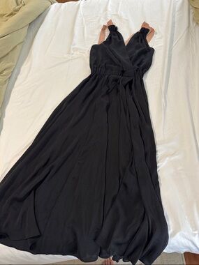 Banana Republic Black Maxi Dress with Pink Contrast Straps